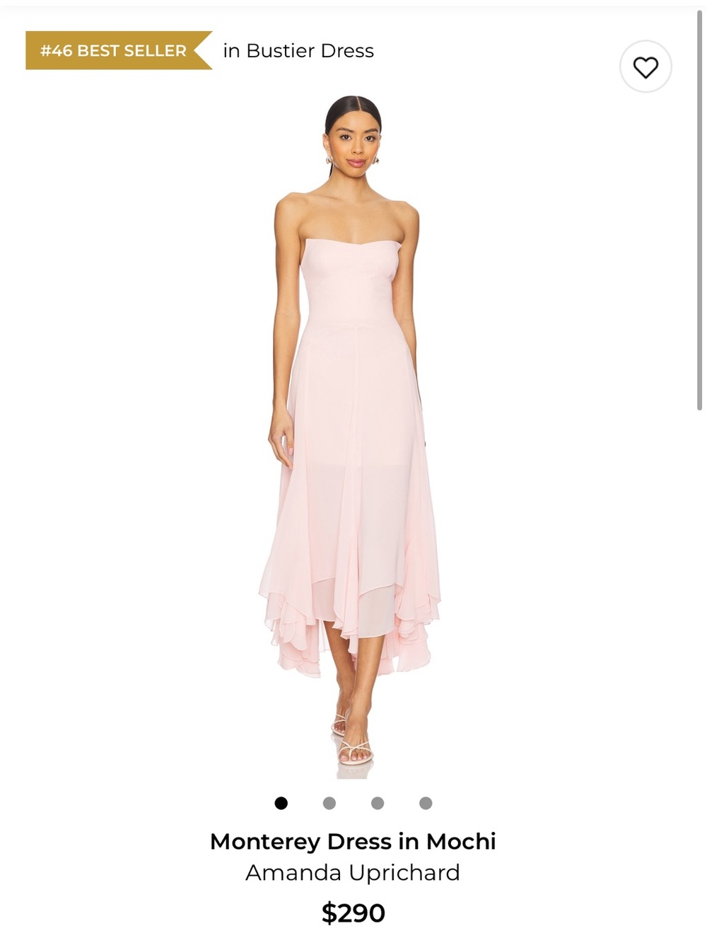 Amanda Uprichard Strapless Layered Midi Dress in Mochi Pink